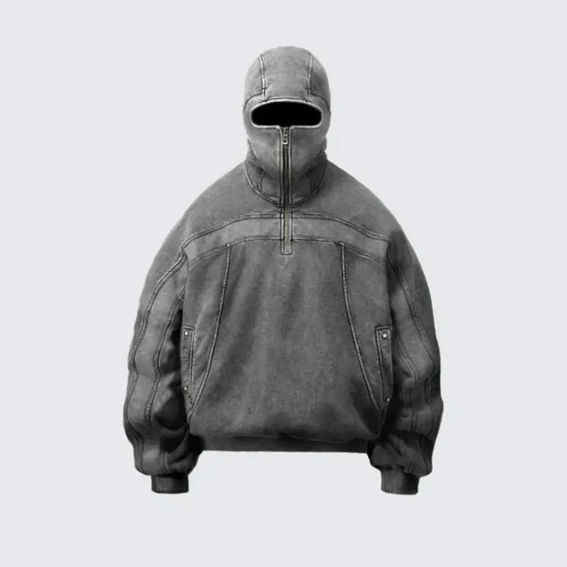 Y2K Balaclava “Hero” Sweatshirt – Hip Hop Streetwear Style