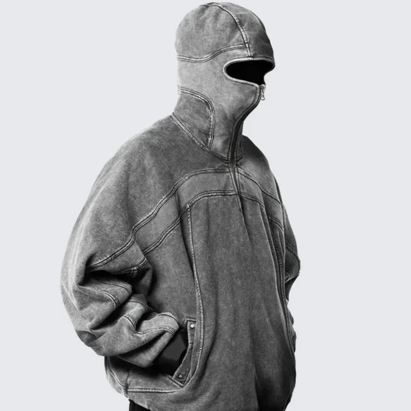 Y2K Balaclava “Hero” Sweatshirt – Hip Hop Streetwear Style