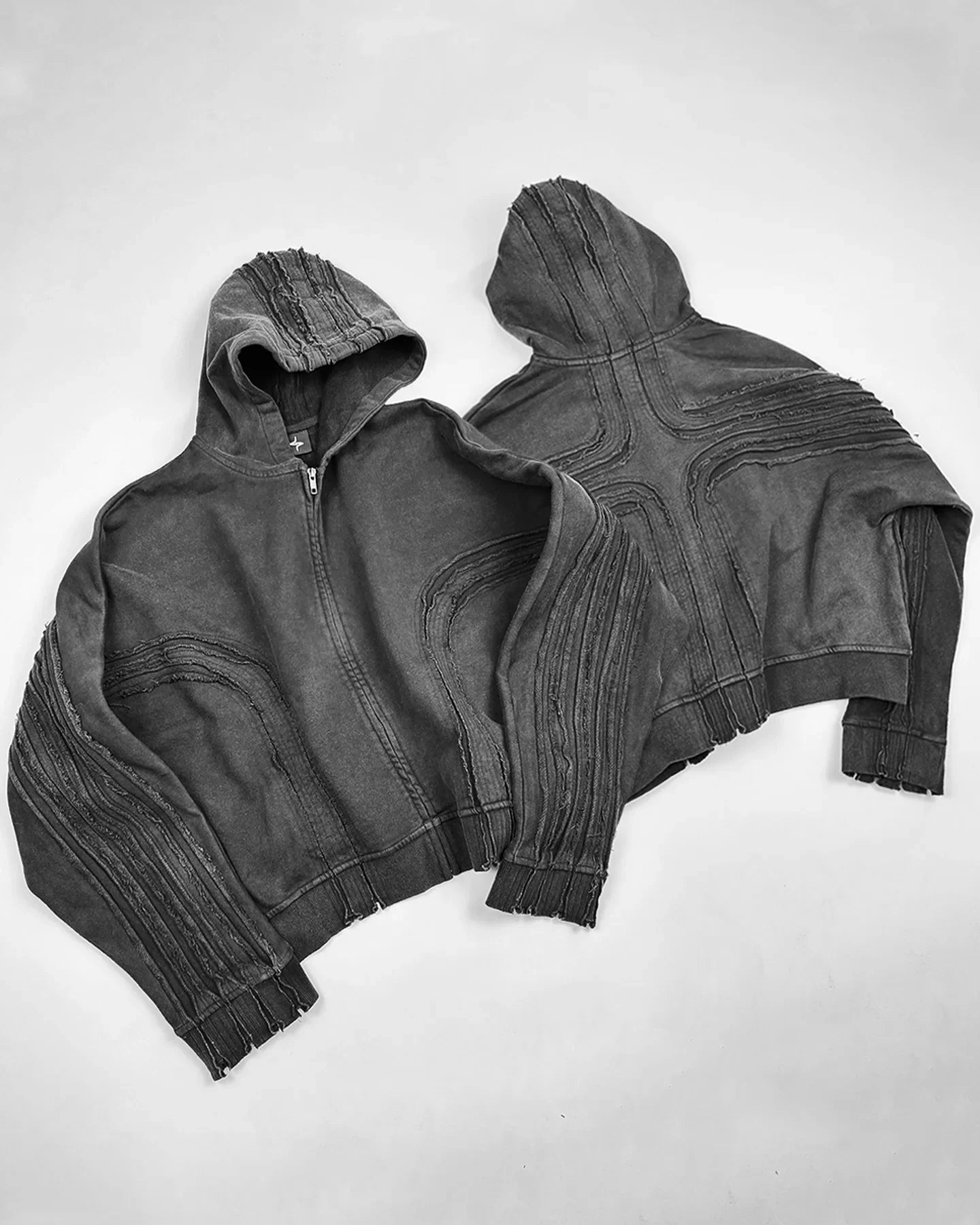 Hip Hop Y2K Patchwork Sweatshirt – Gothic Cross Edition